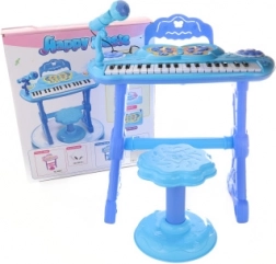 Blaues Kinderklavier mit Adapter