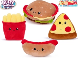 Plüschspielzeuge Fluffy Menu – Hamburger, Pizza, Pommes und Hot Dog
