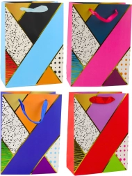 Papiertüte mit geometrischen Mustern 23 x 18 x 10,5 cm
