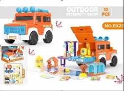 Geländewagen-Groomer mit Welpen