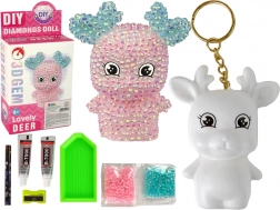 Kreativset DIY rosa Diamant Elch 3D Anhänger mit Kristallen