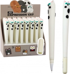 Gel-Stift Weiße Katze blaue Tinte