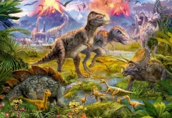 Puzzle mit 500 Teilen, Begegnung der Dinosaurier