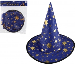 Kinder-Zaubererhut blau-gold, Durchmesser 38 cm