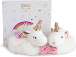 Doudou Geschenkset mit Schühchen und Rasseln Einhorn