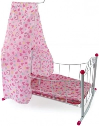 Metallwiege für Puppen mit Himmel 38 cm