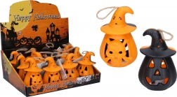 Leuchtender Halloween-Kürbis 11 × 6,5 cm