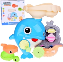 fröhlicher Delfin – Bade-Spielzeug mit Boot und Pinguinen