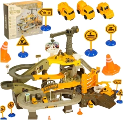 Mehrstöckige Autospielbahn mit Bauthema