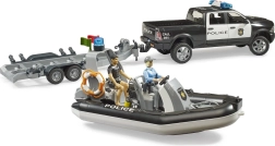 BRUDER Polizei-Pick-up RAM mit Boot und zwei Figuren