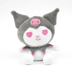 Plüschspielzeug Kuromi 32 cm – grau mit Erdbeere (HELLO KITTY Kollektion)