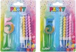 Partyleuchter Nummer 5 mit zusätzlichen Kerzen