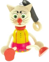 Katze auf Feder für Kinder