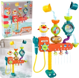 Umgießbares Bade-Spielzeug mit Entchen, Windrädern und Bechern