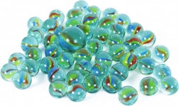 Glasmurmeln mit Regenbogenmustern