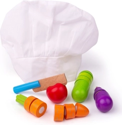 Holzschneide-Gemüse mit Kochmütze BIGJIGS TOYS