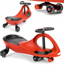 Rutschfahrzeug Wiggle Car mit LED-Rädern – ECOTOYS, rot