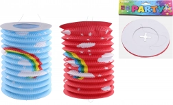 Lampion Zylinder Regenbogen 15 cm