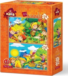 Puzzle Herbst und Frühling 24+35 Teile