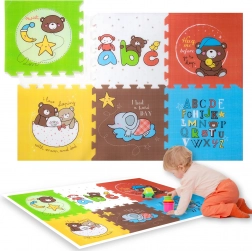Humbi Schaumstoff-Puzzlematte XXL Tiere und Buchstaben 6 Teile 165 × 112 × 1,5 cm