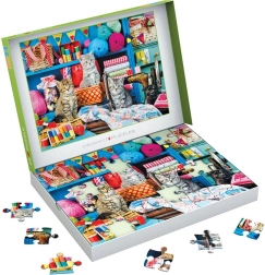 Puzzle EUROGRAPHICS Connecting Pieces Katzenstricken 48 Teile