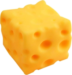 Gelber Anti-Stress-Käse zum Drücken, 10 cm – 1 Stück