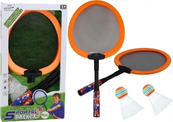 Set mit 2 Badmintonschlägern und 2 Federbällen – orange