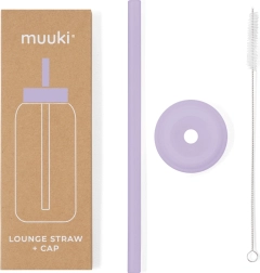 Lounge-Strohhalm mit Deckel Pastell-Lila