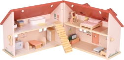 Klappar Puppenhaus aus Holz mit Möbeln