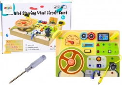 Holz-Sensorik-Manipulationstafel Auto mit LED-Lichtern