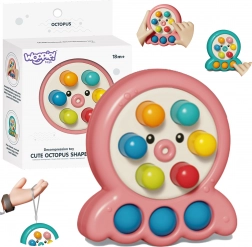WOOPIE Geschicklichkeitsspiel Maulwurfhauen Oktopus Rosa 2v1