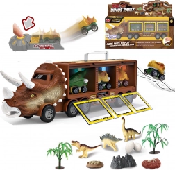 Dinosaurier-Lkw mit Werfer und Autos