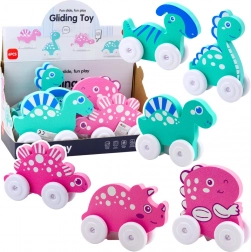 Dinosaurier auf Rädern aus Schaumstoff für Kinder in verschiedenen Farben