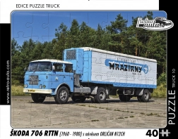 Puzzle Retro-Autos Lkw Škoda 706 RTTN mit Anhänger Orlićan N12CH 40 Teile