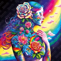 Puzzle Blumen-Göttin 1023 Teile MAGNOLIA