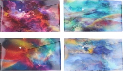 Kunststoff-Dokumentenmappe mit Druckknopf Weltraum 23,5 × 33,5 cm