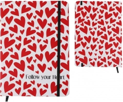 Notizen A5 mit festem Umschlag und Herzen