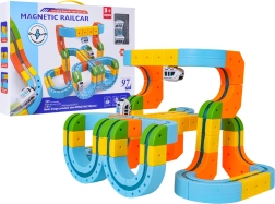 Bunte magnetische Autorennbahn mit 97 Teilen