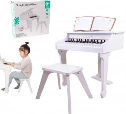 Weißes Kinderklavier mit Hocker und Notenheft CLASSIC WORLD