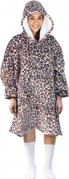 Wärmende Hoodie-Decke mit Kapuze COZY NOXXIEZ mit Leopardenmuster