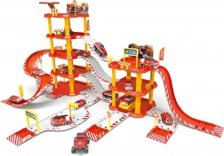 Große Feuerwehr-Garage, 4 Ebenen, Tankstelle, 100 Elemente