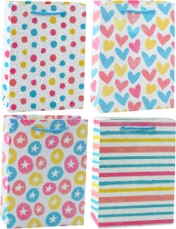 Bunte Geschenktasche Herzen, Sterne, Punkte, Streifen