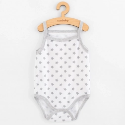 Ärmelloser Babybody NEW BABY Classic II Sterne grau
