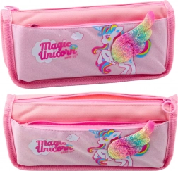 Schulmäppchen Einhorn mit Brokatflügel 3D rosa