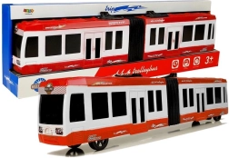 Gelenkbus mit Schwungrad, rot