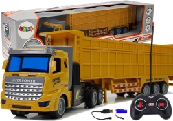 RC-LKW mit großem Anhänger 27 MHz 1:48 gelb
