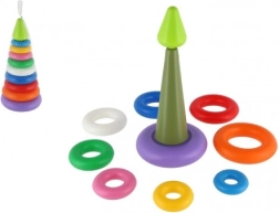 Bunte stapelbare Pyramide mit Ringen