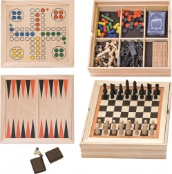 Holz-Brettspielset 4-in-1