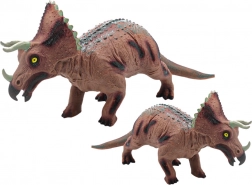große Dinosaurierfigur Triceratops mit Sound 36 cm braun