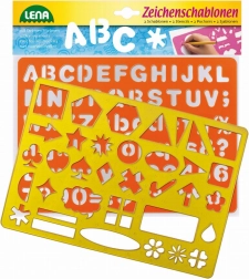Zeichenschablonen mit Buchstaben und Symbolen LENA
